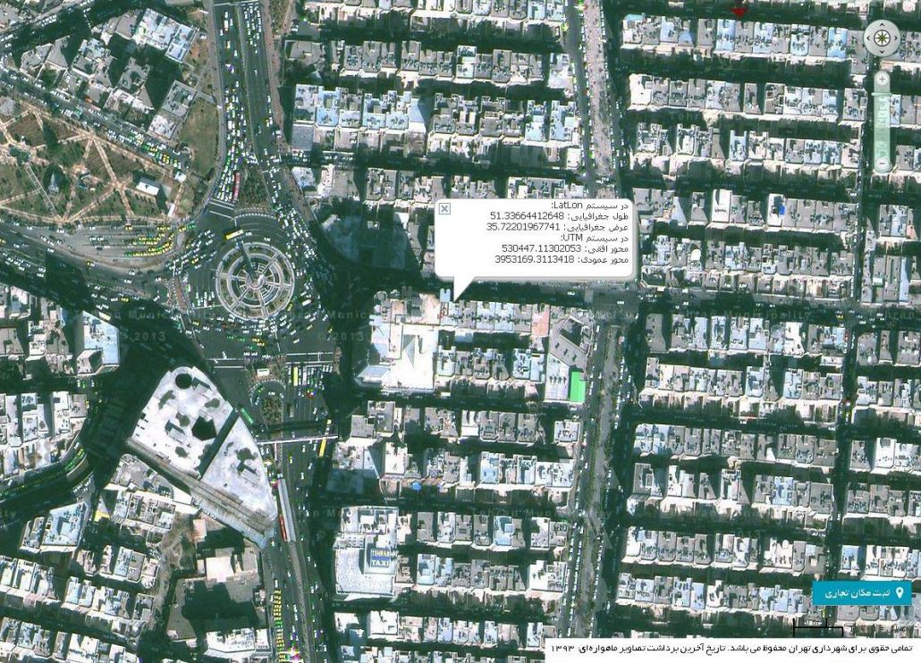 نقشه ماهواره ای دفتر پیشخوان دولت فلکه دوم صادقیه