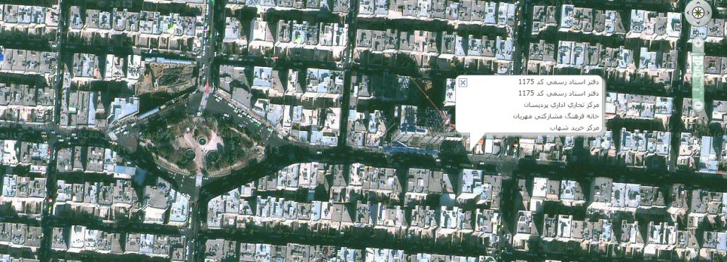 نقشه ماهواره ای دفتر پیشخوان دولت فلکه اول صادقیه