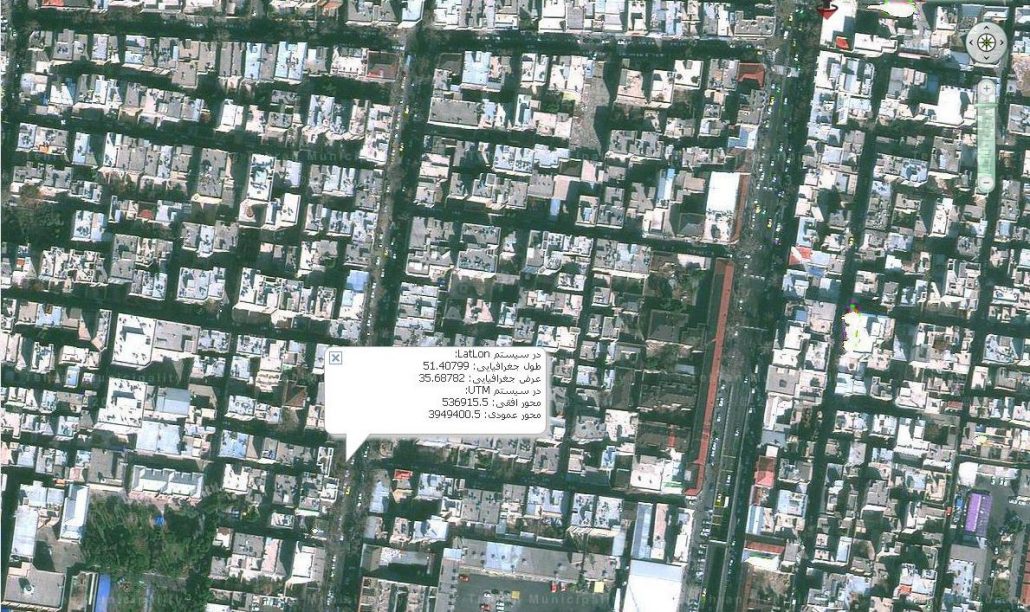نقشه ماهواره ای دفتر پیشخوان دولت خیابان حافظ